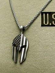 Gift Set for Men American Workout Gym Shirt with Spartan Warrior Pendant