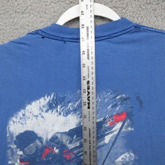 Vintage Make The Run Shirt Mens XL Distressed Skiing Compass Single Stitch Blue