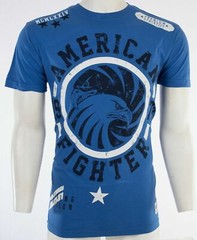 AMERICAN FIGHTER Bradley Eagle Blue Athletic Mens Crewneck T-shirt L-3XL NWT