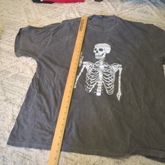 Oversized Comfort Colors Gray Skeleton Coffee Graphic T-Shirt 2XL
