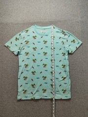 Aeropostale Men T Shirt S Light Blue Tropical Palm Tree Print Short Sleeve Tee