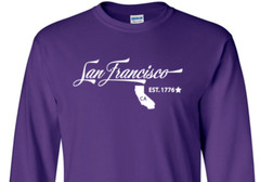 San Francisco California T-Shirt Long Sleeve Graphic Tee Unisex Apparel Custom