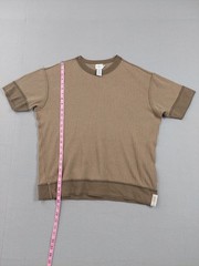 Calvin Klein Jeans Shirt Mens Large Brown Ribbed Knit Crewneck Ringer Tee Cotton