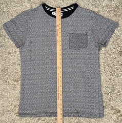 Straight Faded Men’s S Black/White Pattern Crew Neck Front Pocket S/S T-Shirt