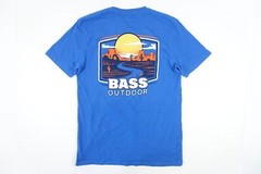 BASS OUTDOOR BLUE MEDIUM SUNSET DESERT ART TSHIRT MENS NWT NEW