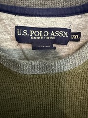 U.S. Polo Association USPA Long Sleeve Tee Shirt 2XL Green Gray