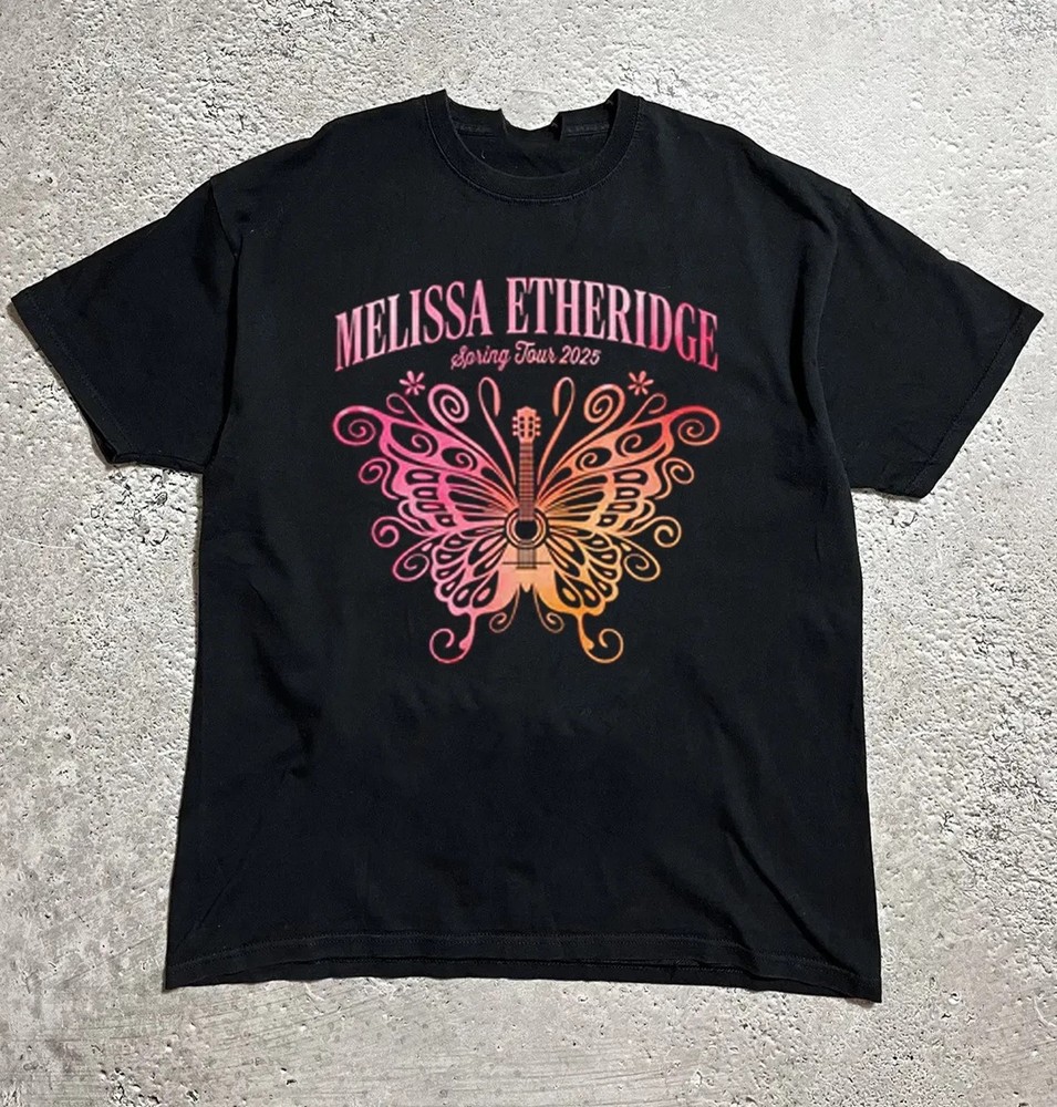 Melissa Etheridge Butterfly Spring Tour 2025 Black All Size T-Shirt HS396