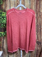 Tommy Bahama Island Crafted Long Sleeve Garment Dyed Shirt Size XL Coral A-1