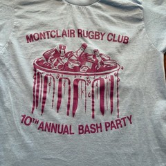 Vintage Screen Stars Montclair Rugby Club Shirt Mens Medium Blue Bash Party