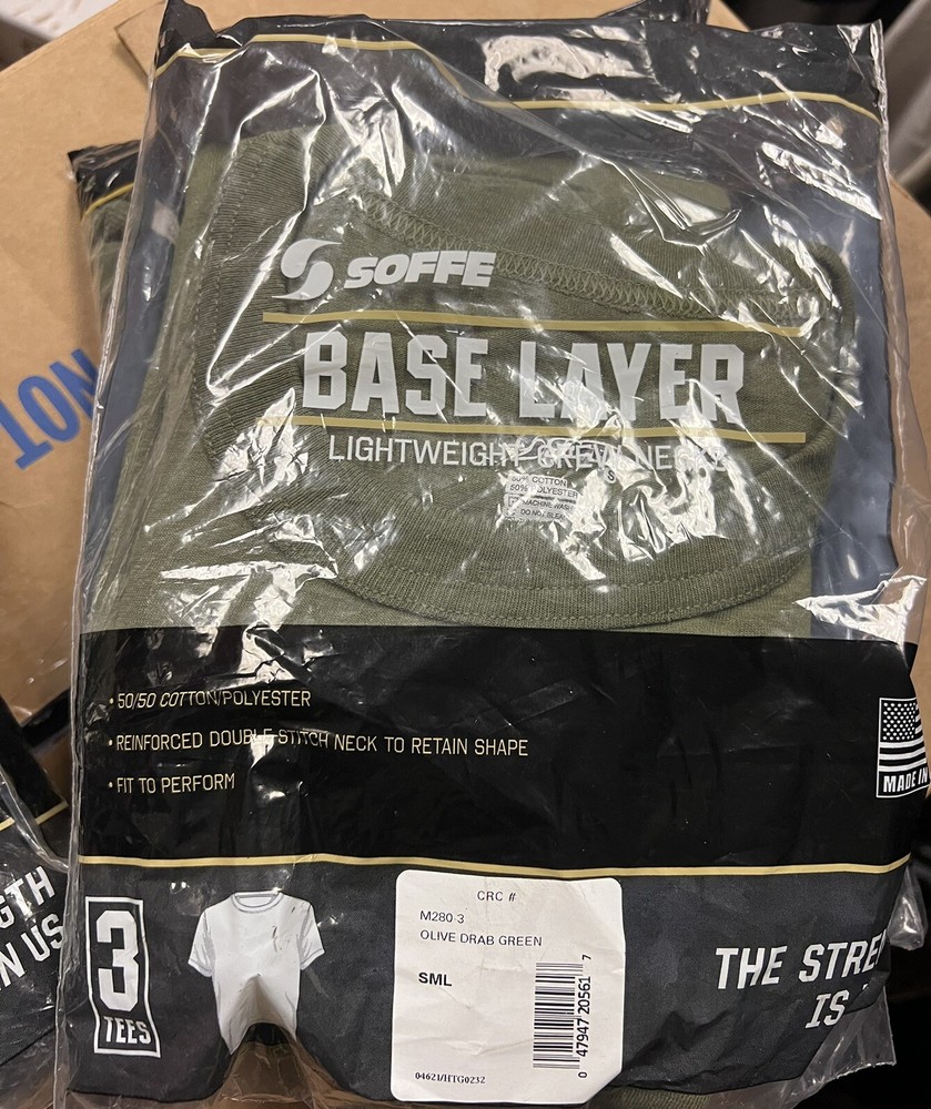 MILITARY USMC OD GREEN T-SHIRTS M280 3PK SOFFE (Size S) 50/50 POLY COTTN NEW