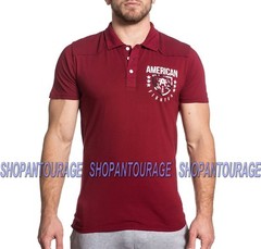 American Fighter Lander FM4642 Men`s Graphic Fashion Red Polo Top By Affliction