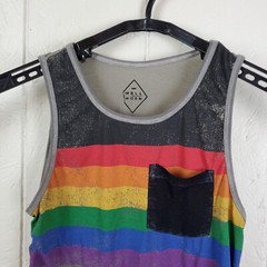 Well Worn Tank Top Mens Extra Small Gray Round Neck Sleeveless Pocket Stretch
