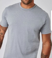 Fresh Clean Threads Short Sleeve Crew Neck 2XL-Heather Grey