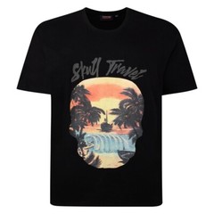 NEW IN ESPIONAGE BLACK SKULL TRAVEL T SHIRT T432 2XL3XL 4XL5XL6XL7XL8XL
