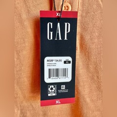 Gap Men’s Orange Short Sleeve Slub Henley Apricot Wash Size XL