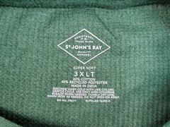 NEW! St. John’s Bay Green Thermal Shirt Men’s 3XLT Long-sleeve Super Soft NWT