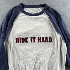 Vintage American Eagle Shirt Mens Large White Blue Reversible Y2K Raglan Skater