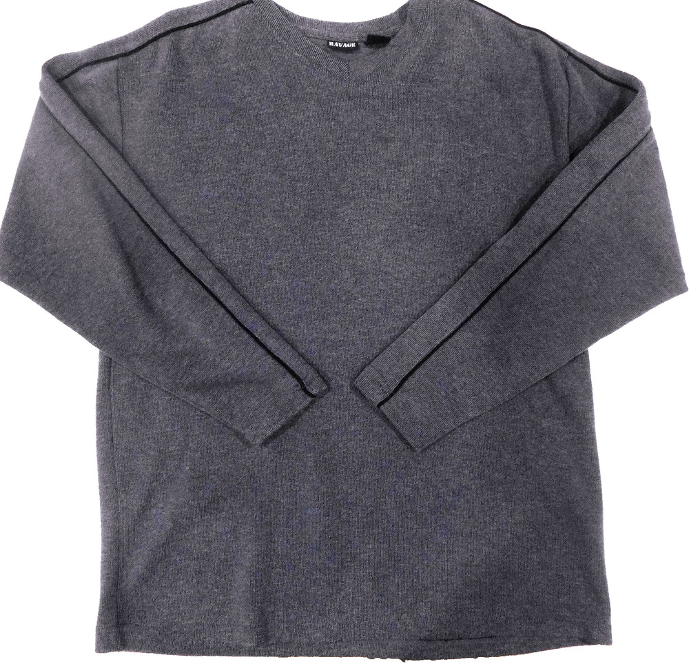 RAVAGE Blue V-Neck Long Sleeve T Shirt Top Men Medium Modern Classic Comfortable