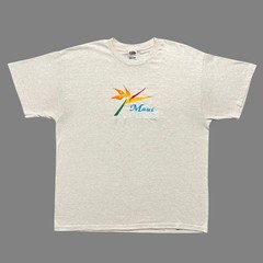 Vintage Fruit Of The Loom Maui Hawaii Embroidered Shirt XL Bird Of Paradise Tee