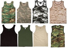 Camo and Colored Tank Tops Shirts Sleeveless Muscle Tanktop Tees T-Shirts NEW!