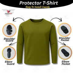 Motorcycle Riding Shirt CE Armored Aramid Protective Biker Olive T-shirt Unisex