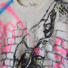VTG 80s 90s Graffiti Spray Paint Basketball BIG Large T-Shirt All Over Print