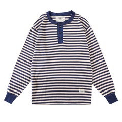 Men Classic Henry Shirt Sailor Striped T-Shirt Cotton Deck Sea Undershirt Causal