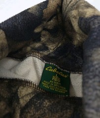 Vintage Cabela’s Woodland Camouflage Fleece Turtleneck Shirt Outdoor Tree Camo