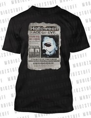 Michael Newspaper Graphic Big Tall Sm Halloween Tee Shirt Pro Club Shaka Blue T
