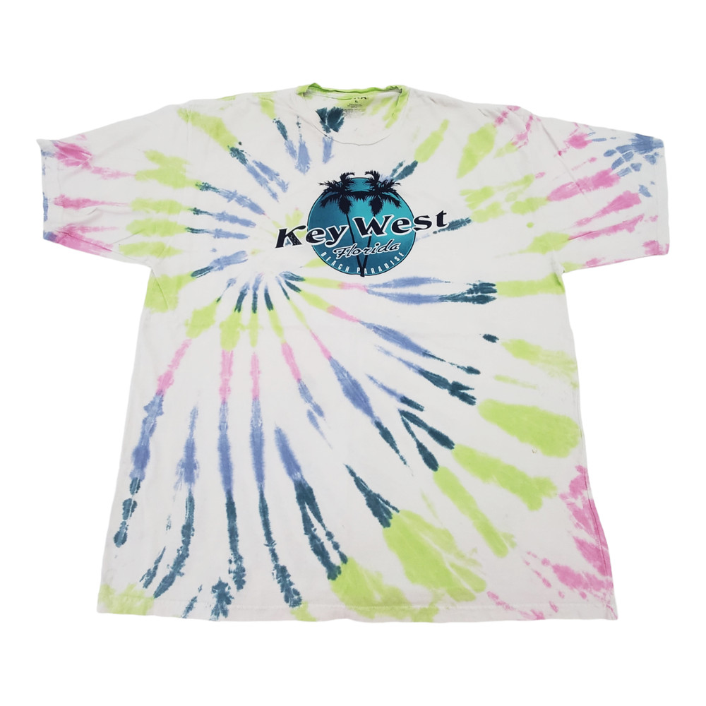 Key West Florida Beach Paradise Spiral Tie Dye T-Shirt Adult XL Souvenir Tee