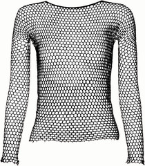 Fishnet Mesh Long Sleeve Top Unisex Rave Punk Gothic Festival Shirt Streetwear