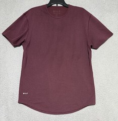 Bylt Drop Cut Lux S/S Performance Stretch Burgundy White Polka dots Mens Large