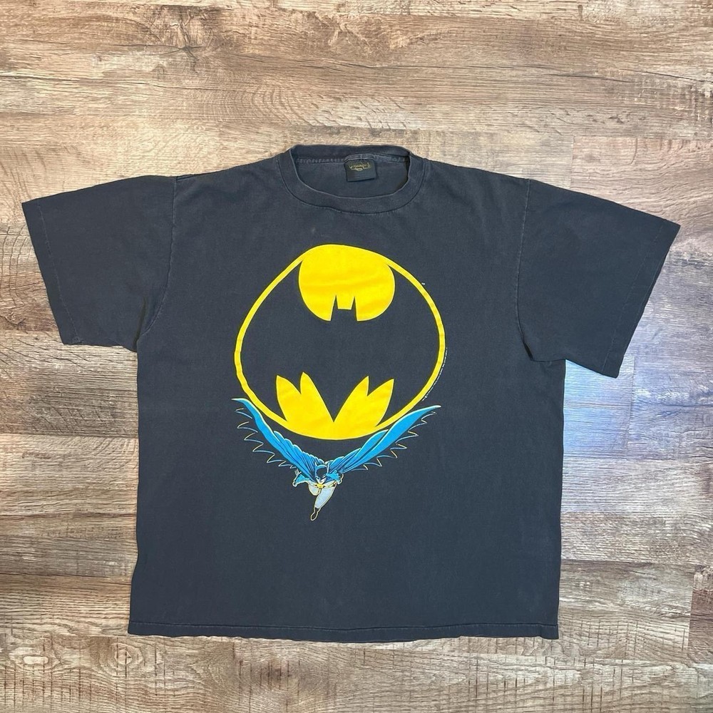 Vintage 1988 Single Stitch Changes DC Comics Batman Faded Black T-Shirt Size XL