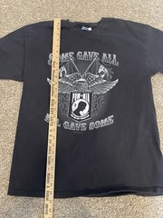 Vintage Y2K Hanes POW MIA Black Large Shirt Military Biker