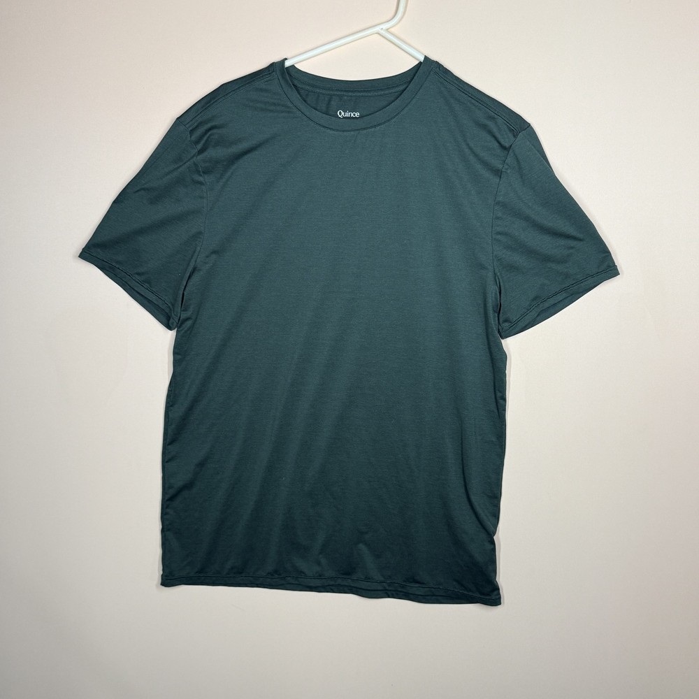 Quince Forest Green Crew Neck Performance Stretch Tee T-Shirt Men’s Large L