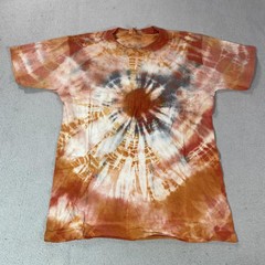 Vintage BVD Shirt Mens Medium Tie Dye Orange Single Stitch Paper Thin Hippie Tee