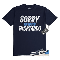 1 Obsidian UNC Navy White University Blue T Shirt Match SORRY
