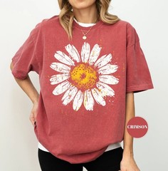 Vintage Daisy Graphic T-shirt, Distressed Floral Wildflower Tee T-Shirt
