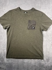 Nike Sportswear Mens M Green Utility Zipper Pocket Short Sleeve Shirt Swoosh