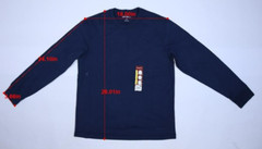 Eddie Bauer Mens Indigo Blue Long Sleeve Crew Neck Cotton Blend Tee Shirt M