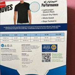 NWT Hanes Moves Men’s Mesh Crewneck 6-Pack Size M (2 Packs of 3)