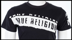 $69 TRUE RELIGION Black STENCEL Short Sleeve Graphic T-shirt NWT