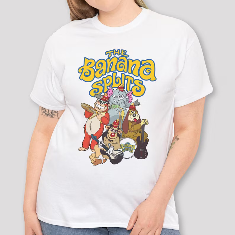The Banana Splits Cartoon T-shirt Funny Gift Tee white