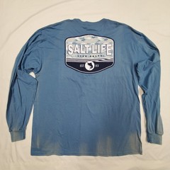 2XL Salt Life Coastal Blue Aquatic Journey Fade T-Shirt 52″ FLAW