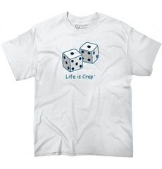 Life Is Crap Gambling Dice Gambler Bad Luck Womens or Mens Crewneck T Shirt Tee