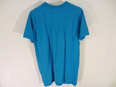 Vintage Fruit of the Loom Pocket T Shirt Large Teal Blue Single Stitch Blank