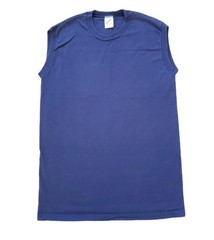 Vintage 90s Jerzees Blue Blank Sz Small USA Made Mens Tank Top Plain Sleeveless