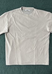 UNIQLO AIRism Cotton Oversized T-Shirt | Half-Sleeve Beige Size M