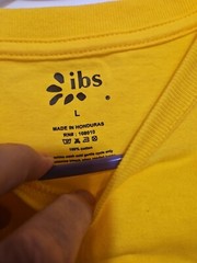 IBS Men’s Cotton Tee Shirt Blank Size L New Yellow