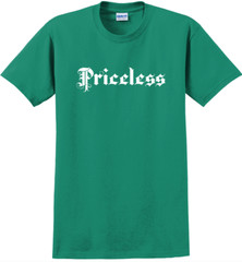 Priceless T-Shirt Short Sleeve Graphic Tee Unisex apparel Text logo design